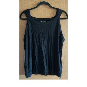 NWOT CABLE AND GAUGE BLACK SLEEVELESS TOP WITH CRISS CROSS STRAPS!
